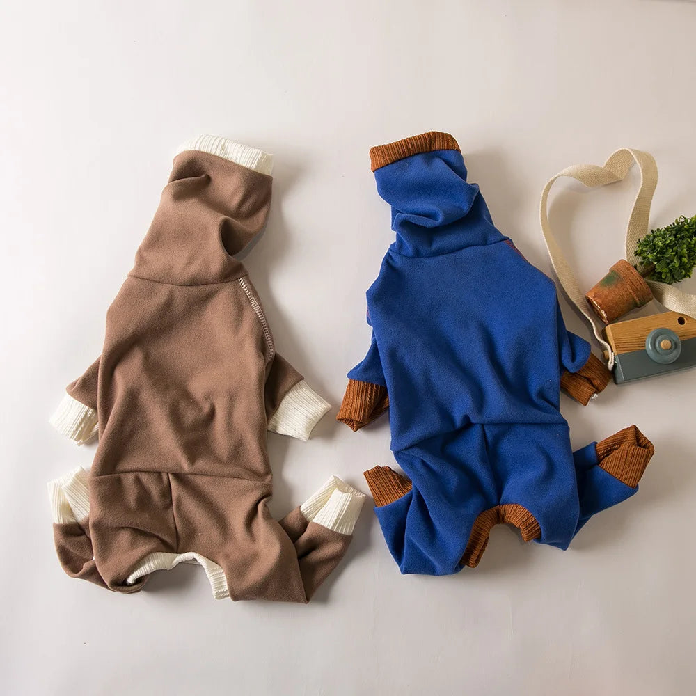 Dog Clothes Pet Plush Warm High Neck Four Legged Clothes Slightly Elastic Little Lingti Huibit Clothes Four Legged Warm Base Mary's For You