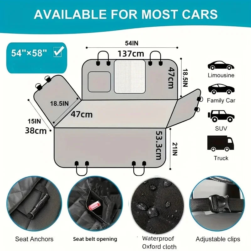 Ideal Car seat Cover, Upgrade Your Car Seats with this Waterproof, Scratch-Resistant Dog Hammock Cover! Mary's For You