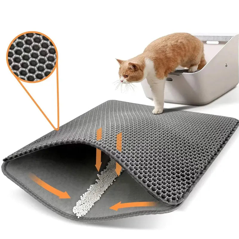 Pet Cat Litter Mat Waterproof Double Layer Cat Litter Trapping Pet Litter Box Mat Clean Pad Products For Cats Accessories Mary's For You