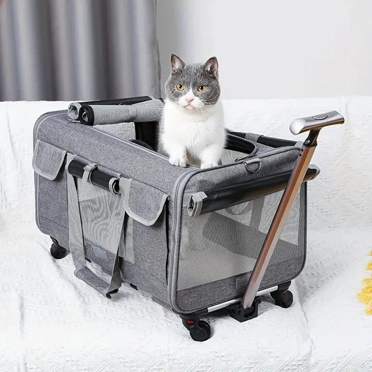 Extra Large Portable Pet Trolley Case, Detachable Dog Trolley Case, Large Foldable Pet Bag Cat Travel Carrier Bag Mary's For You