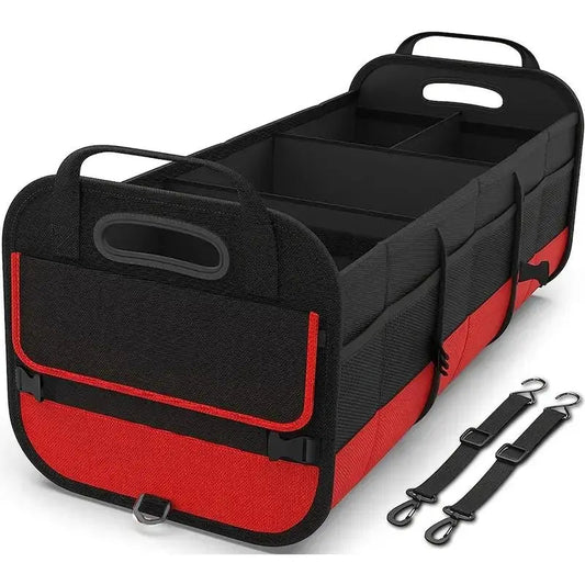 Universal Large Trunk Organizer For Car, Collapsible Multi Compartment Trunk Storage Bag With 2 Retractable Straps Mary's For You