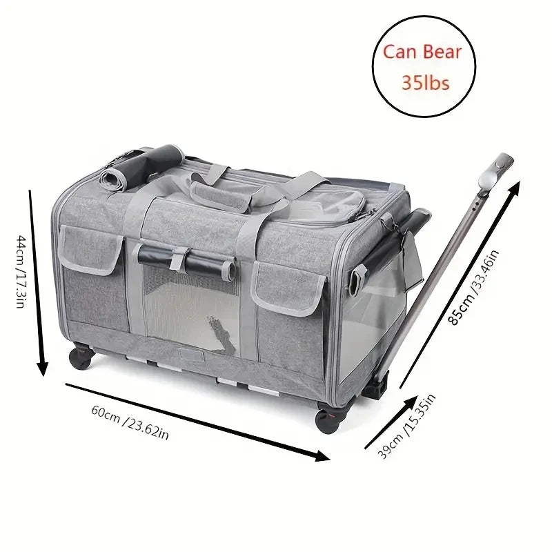 Extra Large Portable Pet Trolley Case, Detachable Dog Trolley Case, Large Foldable Pet Bag Cat Travel Carrier Bag Mary's For You