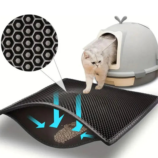 Pet Cat Litter Mat Waterproof Double Layer Cat Litter Trapping Pet Litter Box Mat Clean Pad Products For Cats Accessories Mary's For You