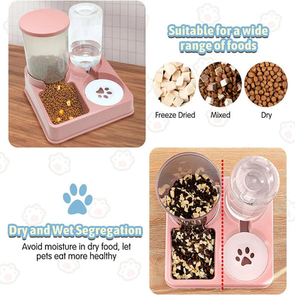 ✨ AutoFeast 2-in-1 Pet Feeder – Gravity Food & Water Dispenser for Cats & Dogs Mary's For You