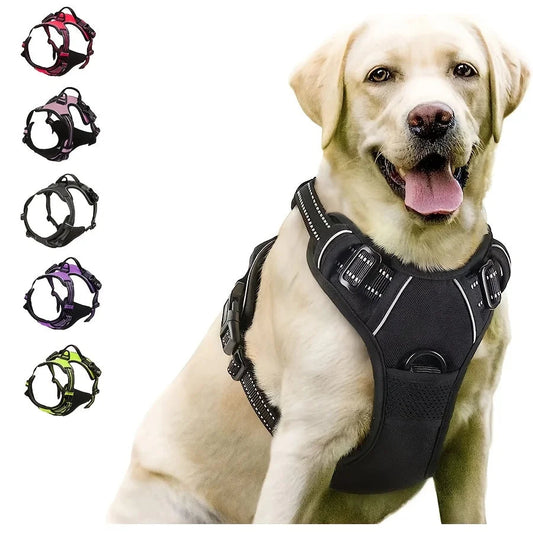 No Pull Dog Harness Front Clip Heavy Duty Reflective Easy Control Handle for Large Dog Walking Mary's For You