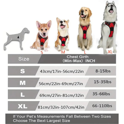No Pull Dog Harness Front Clip Heavy Duty Reflective Easy Control Handle for Large Dog Walking Mary's For You