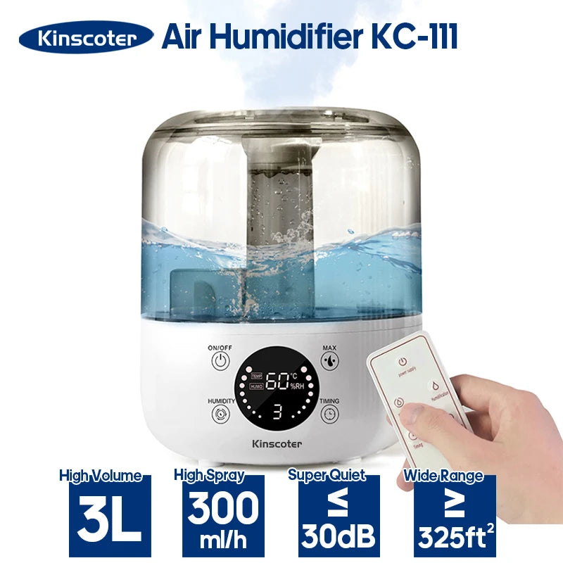 ✨ KINSCOTER 3L Humidifier 🌿 Large-Capacity Mist & Aroma Diffuser with Remote Mary's For You