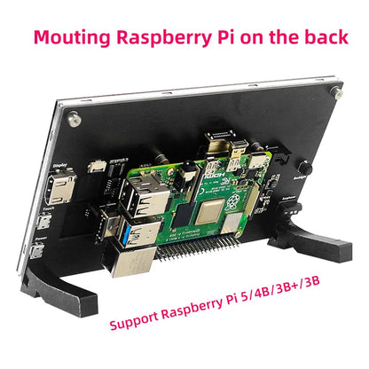 7 Inch Portable Display IPS LCD Capacitive Touch Screen 1024x600 Monitor Optional Speakers for Raspberry Pi 5 4B 3B+ Laptop PC Mary's For You