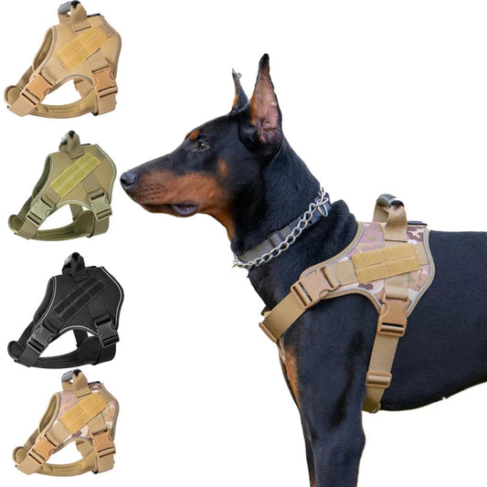 Tactical Dog Harness Pet Doberman Pinscher Pet Training Vest Dog Harness for Small Medium Large Dogs Explosion Proof Mary's For You