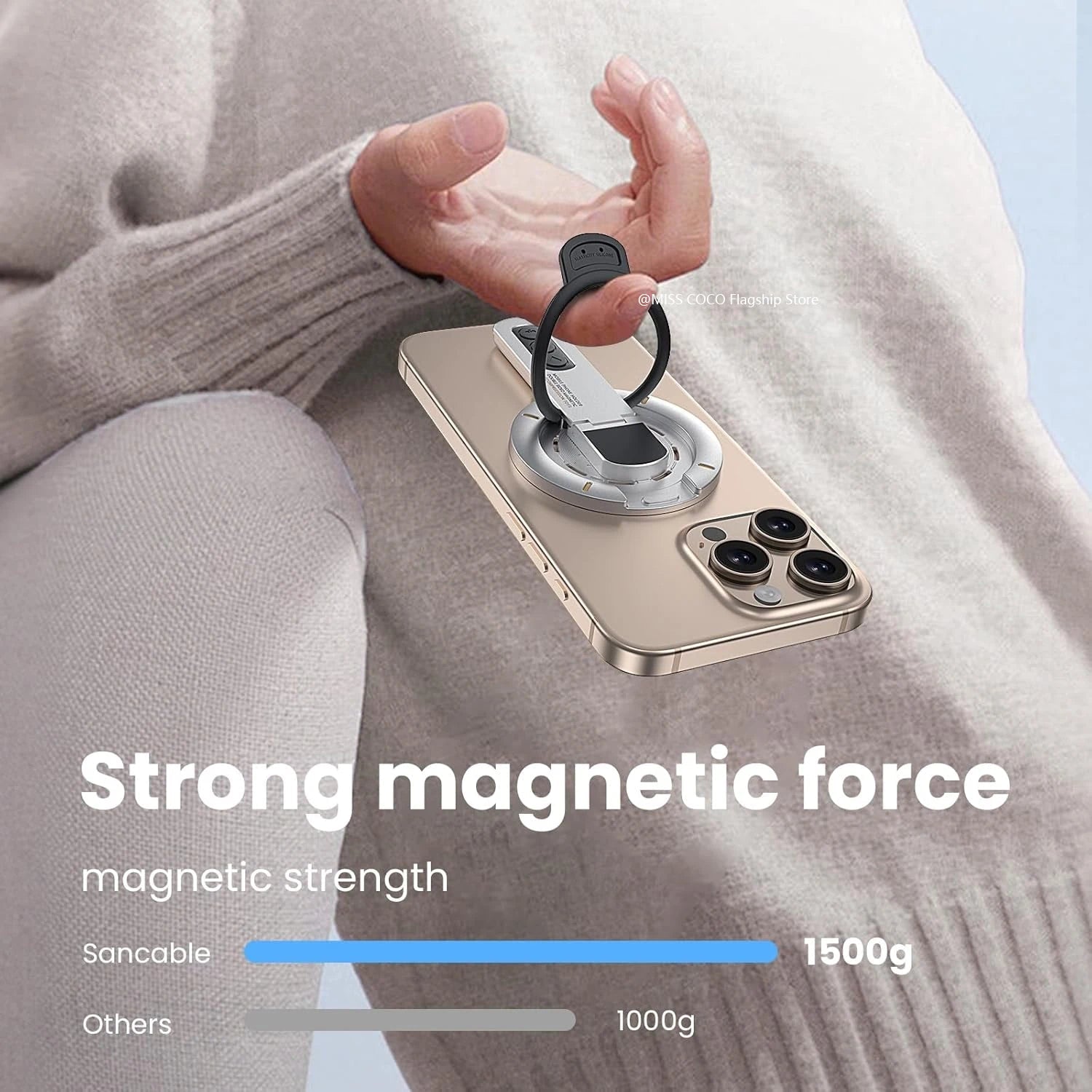 📱 MagSafe 3-in-1 Magnetic Phone Grip & Stand – Double-Sided Finger Ring Holder for iPhone 12–17 Series 📱 Mary's For You