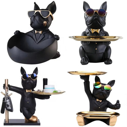 🐾 Bulldog Butler Statue Nordic Tray & Coin Bank Charm 💫 Mary's For You