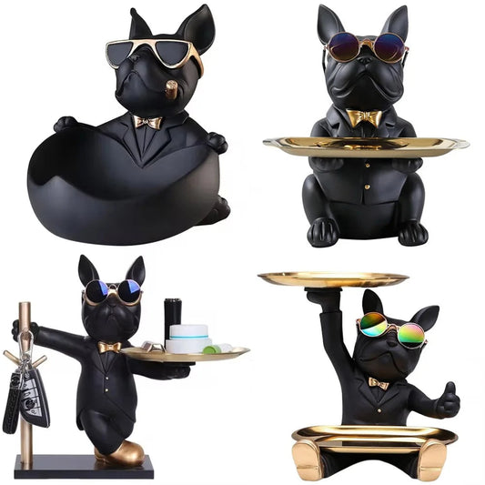 🐾 Bulldog Butler Statue Nordic Tray & Coin Bank Charm 💫 Mary's For You
