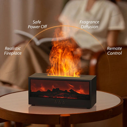 🔥 Creative Flame Aroma Diffuser – 150ml Ultrasonic Humidifier with Remote & LED Fireplace Effect 🔥 Mary's For You