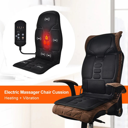 🔥💺 VibraHeat Massage Pad Lumbar & Shoulder Relief for Car & Office 💫 Mary's For You
