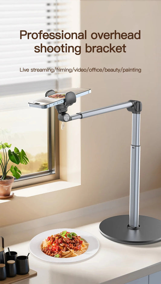 📱 360° Rotatable Mobile Phone Overhead Shooting Stand – Professional Hands-Free Recording Made Easy 📱 Mary's For You