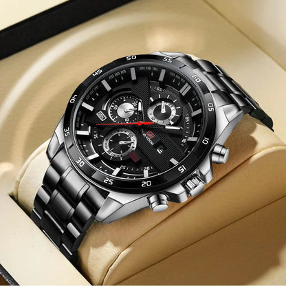 Top Men Watch Sports Style 46mm Large Leather Racing Style Casual Fashion Original Black Rose Gold Calendar Quartz Watch Relogio Mary's For You