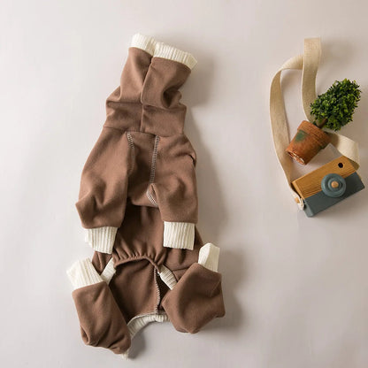 Dog Clothes Pet Plush Warm High Neck Four Legged Clothes Slightly Elastic Little Lingti Huibit Clothes Four Legged Warm Base Mary's For You