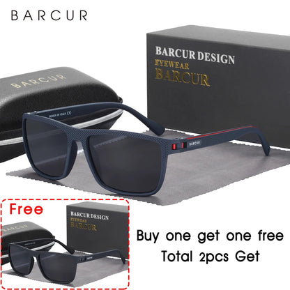 BARCUR Design TR90 Sunglasses Men Polarized Light Weight Sports Sun Glasses Women Eyewear Accessory Oculos UVAB Protection Mary's For You