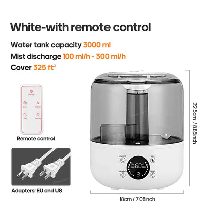 ✨ KINSCOTER 3L Humidifier 🌿 Large-Capacity Mist & Aroma Diffuser with Remote Mary's For You