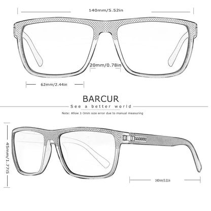 BARCUR Design TR90 Sunglasses Men Polarized Light Weight Sports Sun Glasses Women Eyewear Accessory Oculos UVAB Protection Mary's For You
