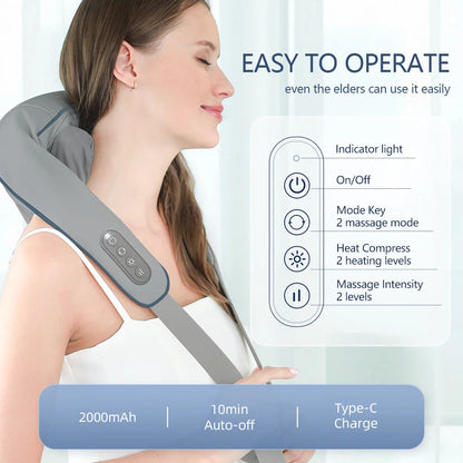 ✨ Foreverlily Massage Shawl 💆‍♀️ Wireless Neck & Shoulder Relief Kneader Mary's For You