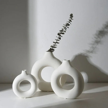 💫🌸 Donut Bloom Vase - Modern Circle Charm for Home Decor Mary's For You