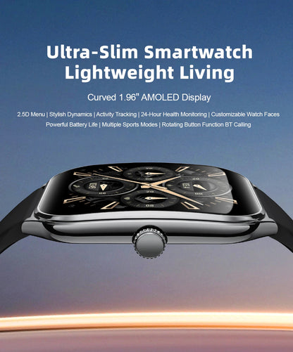 🔥💎 Ultra Thin Smartwatch 1.96" AMOLED 🕒✨ HD Display | Call Reminder for Huawei 💫 Mary's For You