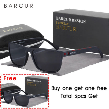 BARCUR Design TR90 Sunglasses Men Polarized Light Weight Sports Sun Glasses Women Eyewear Accessory Oculos UVAB Protection Mary's For You