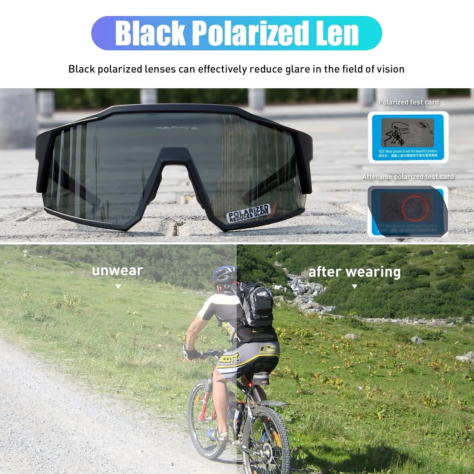 🔥 Kapvoe Cycling Glasses 🚴‍♂️ Polarised UV400 Sport Eyewear Ultra-Light Mary's For You