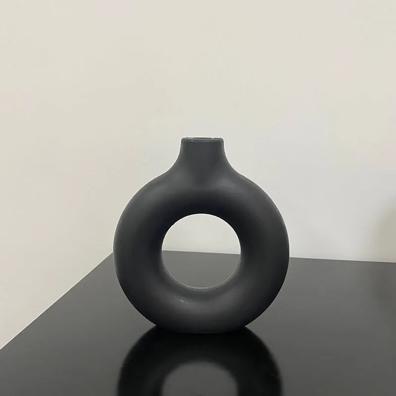 💫🌸 Donut Bloom Vase - Modern Circle Charm for Home Decor Mary's For You