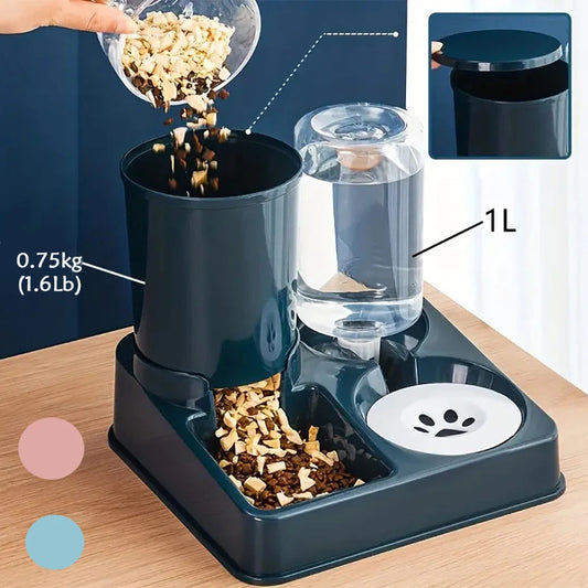 ✨ AutoFeast 2-in-1 Pet Feeder – Gravity Food & Water Dispenser for Cats & Dogs Mary's For You