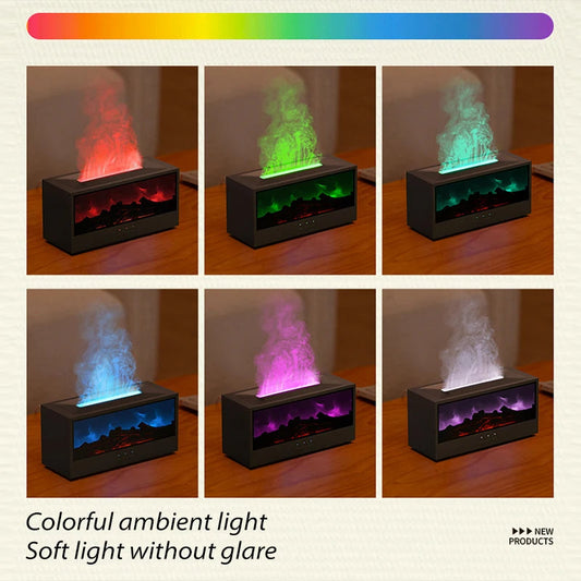 🔥 Creative Flame Aroma Diffuser – 150ml Ultrasonic Humidifier with Remote & LED Fireplace Effect 🔥 Mary's For You