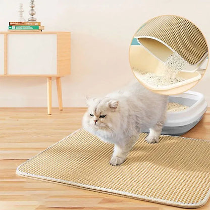 Pet Cat Litter Mat Waterproof Double Layer Cat Litter Trapping Pet Litter Box Mat Clean Pad Products For Cats Accessories Mary's For You
