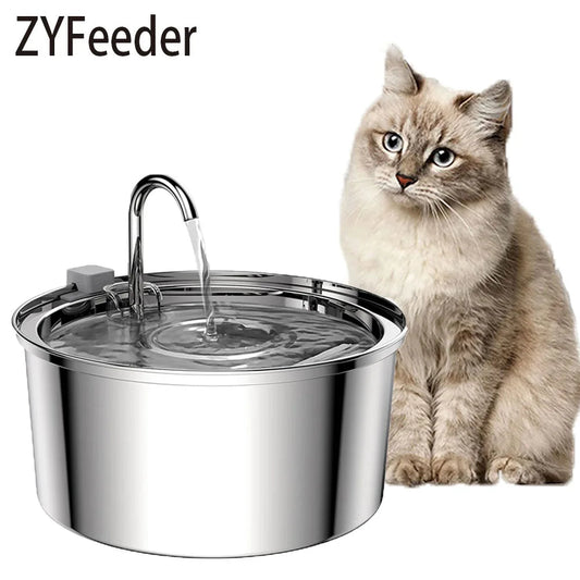 ✨ AquaPaw Stainless Steel Pet Fountain – Automatic USB Water Feeder for Cats & Dogs Mary's For You