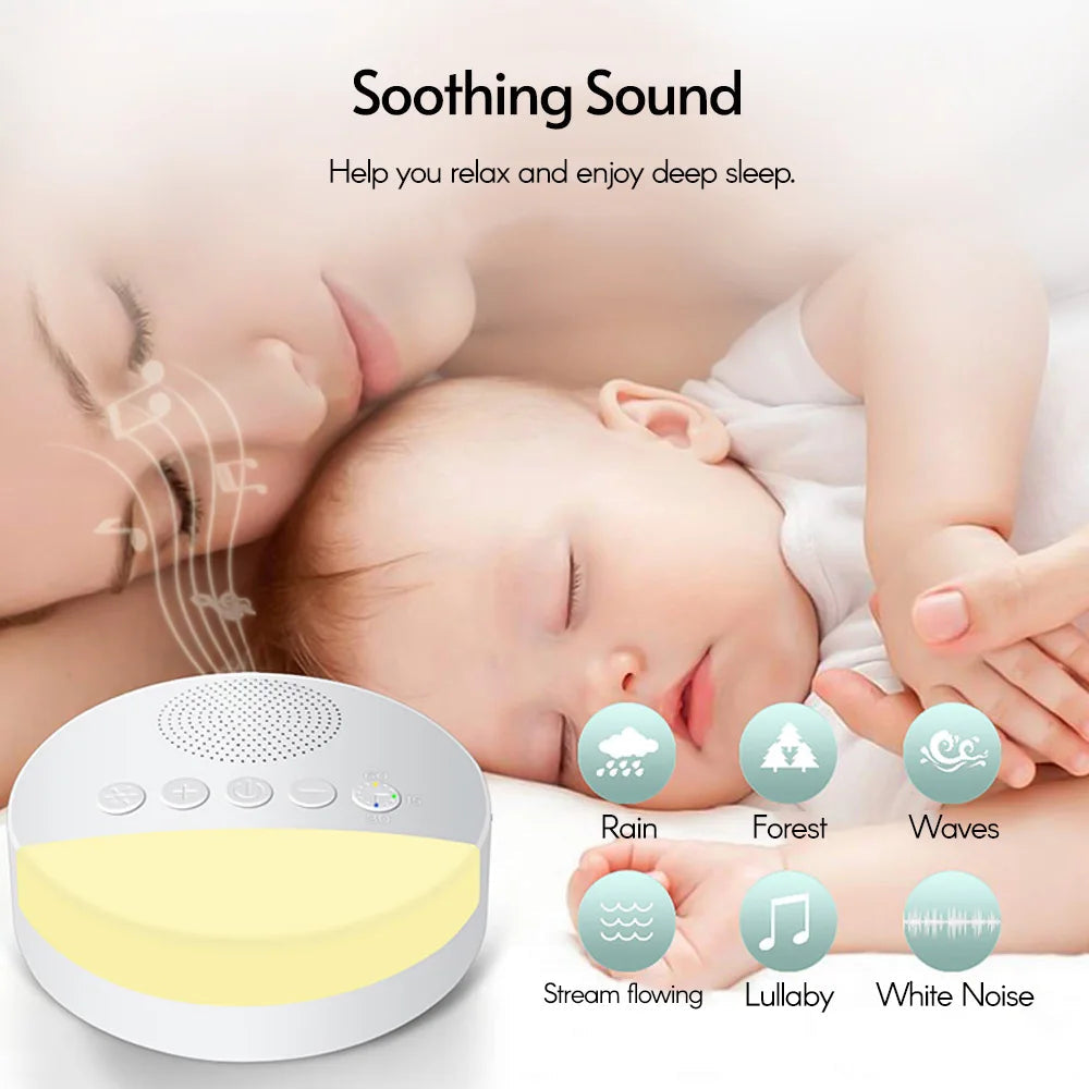 ✨ Baby White Noise Machine – USB Rechargeable Sleep Soother with Night Light & Timer Mary's For You
