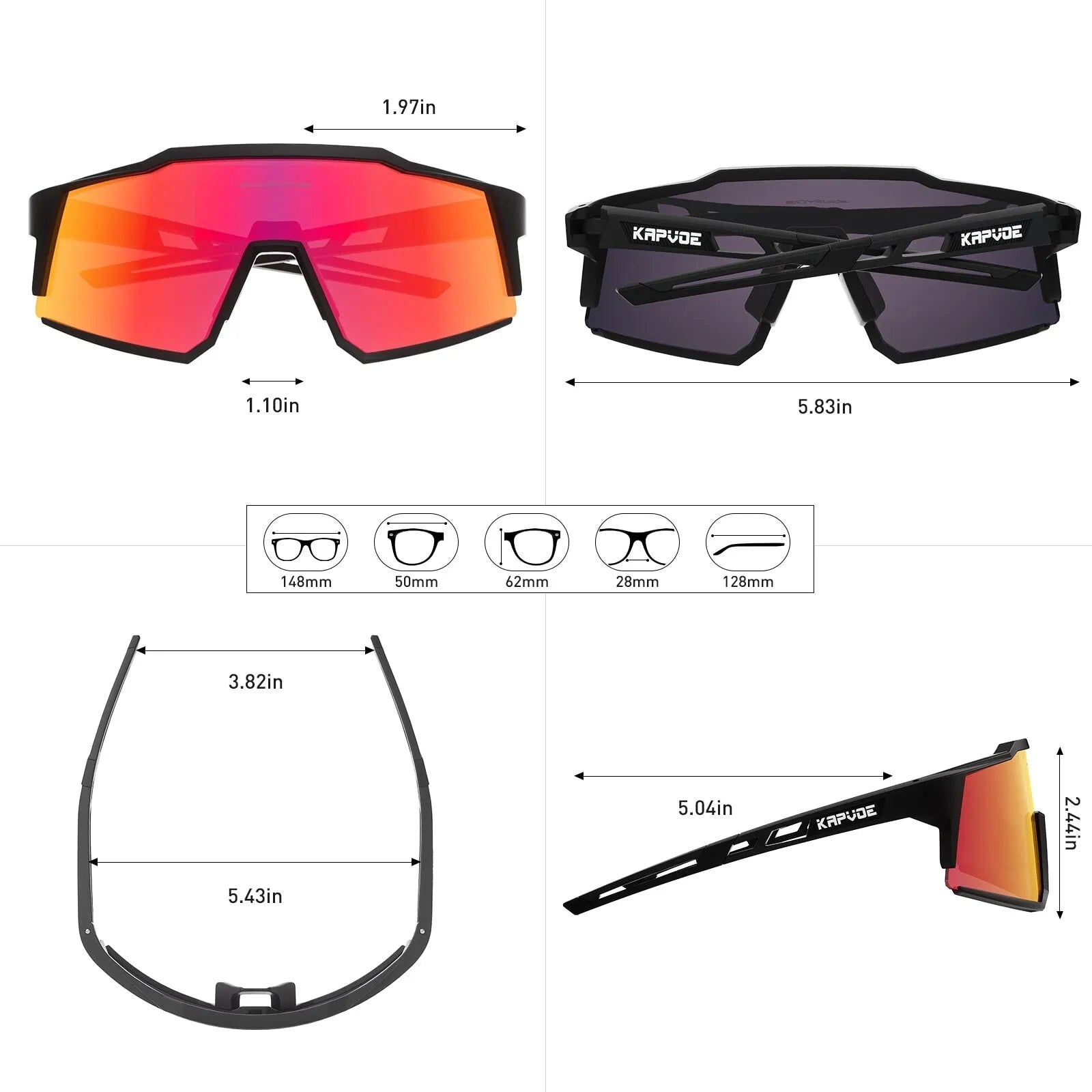 🔥 Kapvoe Cycling Glasses 🚴‍♂️ Polarised UV400 Sport Eyewear Ultra-Light Mary's For You