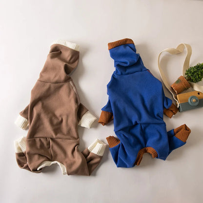 Dog Clothes Pet Plush Warm High Neck Four Legged Clothes Slightly Elastic Little Lingti Huibit Clothes Four Legged Warm Base Mary's For You