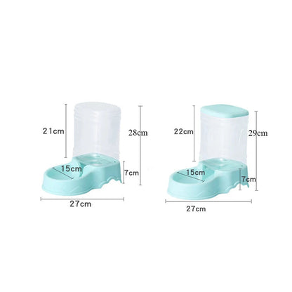 Pet automatic feeder cat drinking water bowl cat bowl dog bowl 3.8L large capacity combination grain storage barrel pet supplies Mary's For You