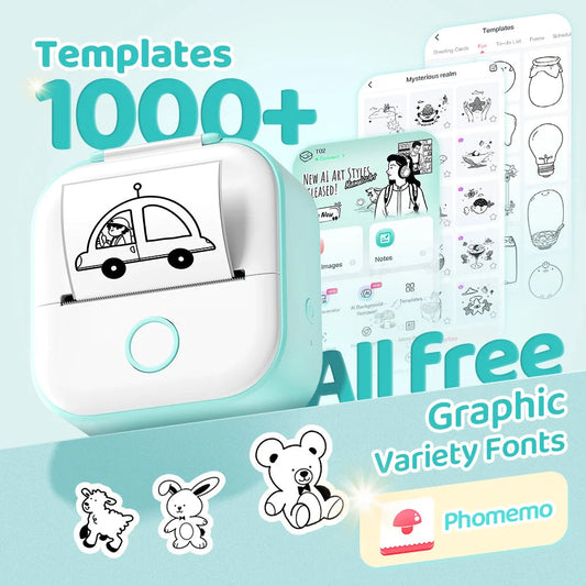 🖨️ PrintiePocket T02 – Wireless Mini Sticker Printer for Journals, DIY & Student Gifts Mary's For You